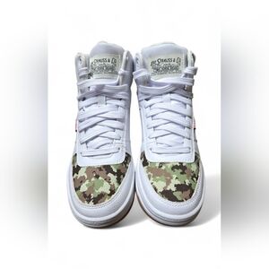 Levi's Kids High-Top Camo Sneakers - White and Green